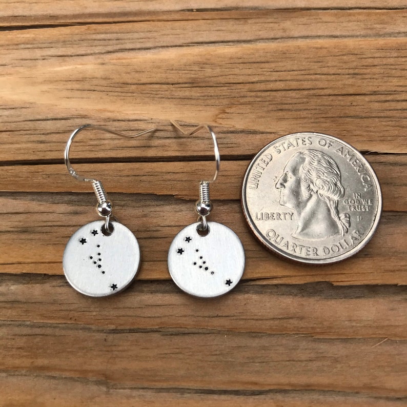 Earrings, Taurus, Zodiac, Constellation, earrings, witchy, silver, stars, star, rising, sun, moon, star sign, zodiac sign, sun sign, rising image 2