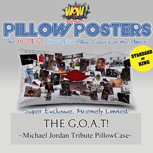 Carteles de almohadas: ¡EL G.O.A.T!  Funda de almohada tributo a Michael Jordan Ver.1