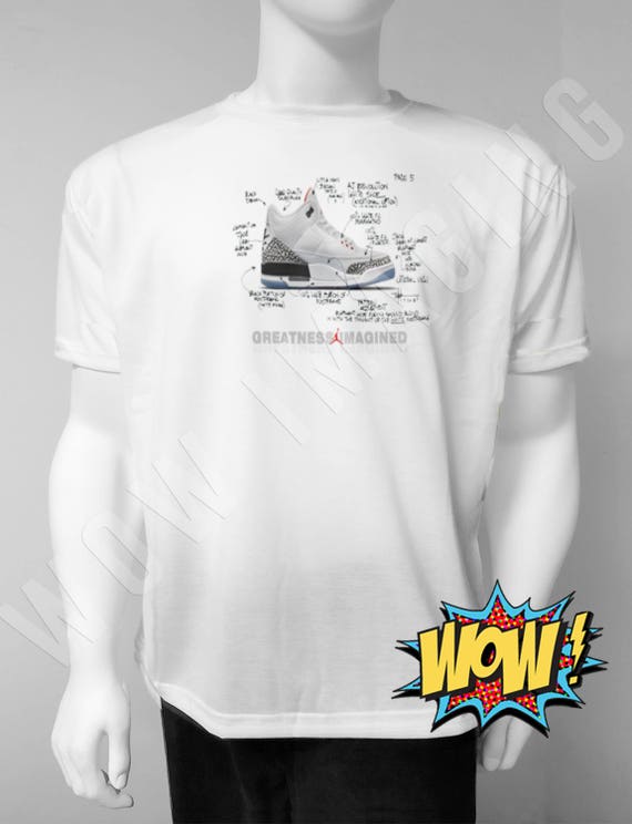 Air Jordan 3 Ligne LANCER FRANC T shirt comm moratif en ciment