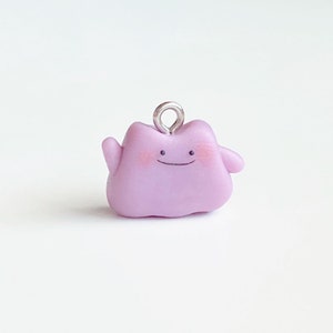 Ditto Clay Anhänger / Kawaii Ton Anhänger/Polymer Clay/Planer Anhänger/Pokemon/Halskette/Schlüsselanhänger