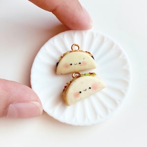 Taco Clay Charms / Kawaii Charms/Polymer Clay/Planner Charms/Tacos/Necklace/Keychains