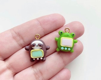 Colgantes de arcilla Tamagotchi / Colgantes Kawaii / Arcilla polimérica / Colgantes para agendas / Animales Tamagotchi / Collares / Llaveros