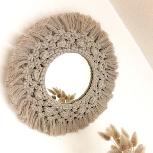 Miroir macramé, miroir bohème, plusieurs couleurs