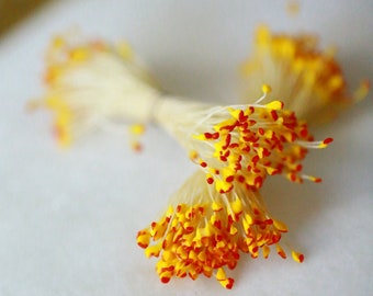 5 Vintage stamens artificial flowers for decoration, formation of artificial flowers stem 6 cm, head 2 mm, embroidery, jewelry, costumes