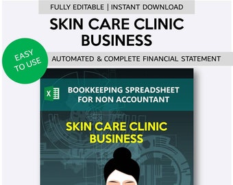 Feuille de calcul de comptabilité d'entreprise de clinique de soins de la peau pour non-comptable | Modèle d'état financier de l'entreprise de soins corporels