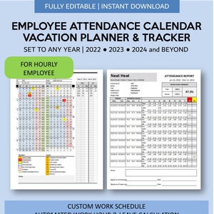 Unl 2023 2024 Calendar Employee Attendance Calendar 2022 2023 2024 And Beyond | Etsy Australia