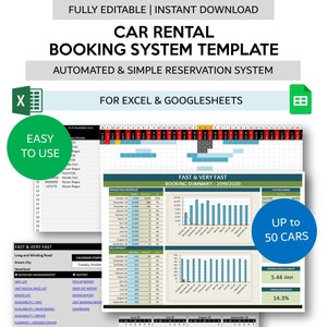 Excel Car Rental Management Template Etsy
