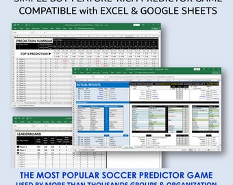 World Cup 2026 Predictor Game Spreadsheet | World Cup Office Pool for Excel and Google Spreadsheet | Play Fantasy Football with Your Friends