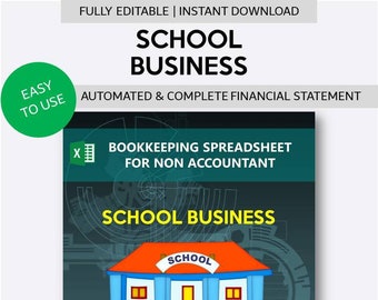Feuille de calcul de comptabilité scolaire pour non-comptable | Modèle d'état financier d'entreprise scolaire