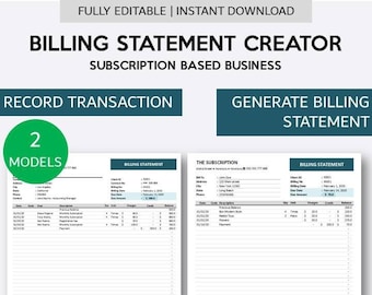 Billing Statement Creator for Subscription Box Business | Excel Billing Statement Manager for Subsciption Based Business