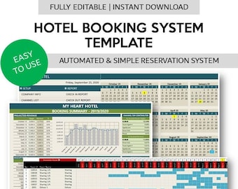 Hotel Booking System Template | Hotel Reservation Spreadsheet Excel | Manage Your Hotel Room Booking with Excel Booking Calendar