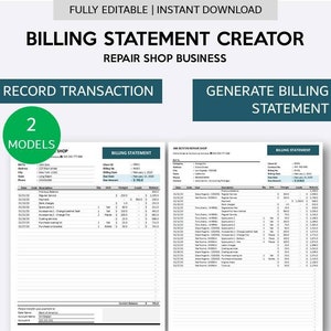 Puede incluir: Una plantilla de hoja de cálculo de Excel imprimible para crear facturas de reparación. La plantilla incluye dos modelos, uno para registrar transacciones y otro para generar una factura. La plantilla es compatible con Excel 2007 y versiones posteriores.