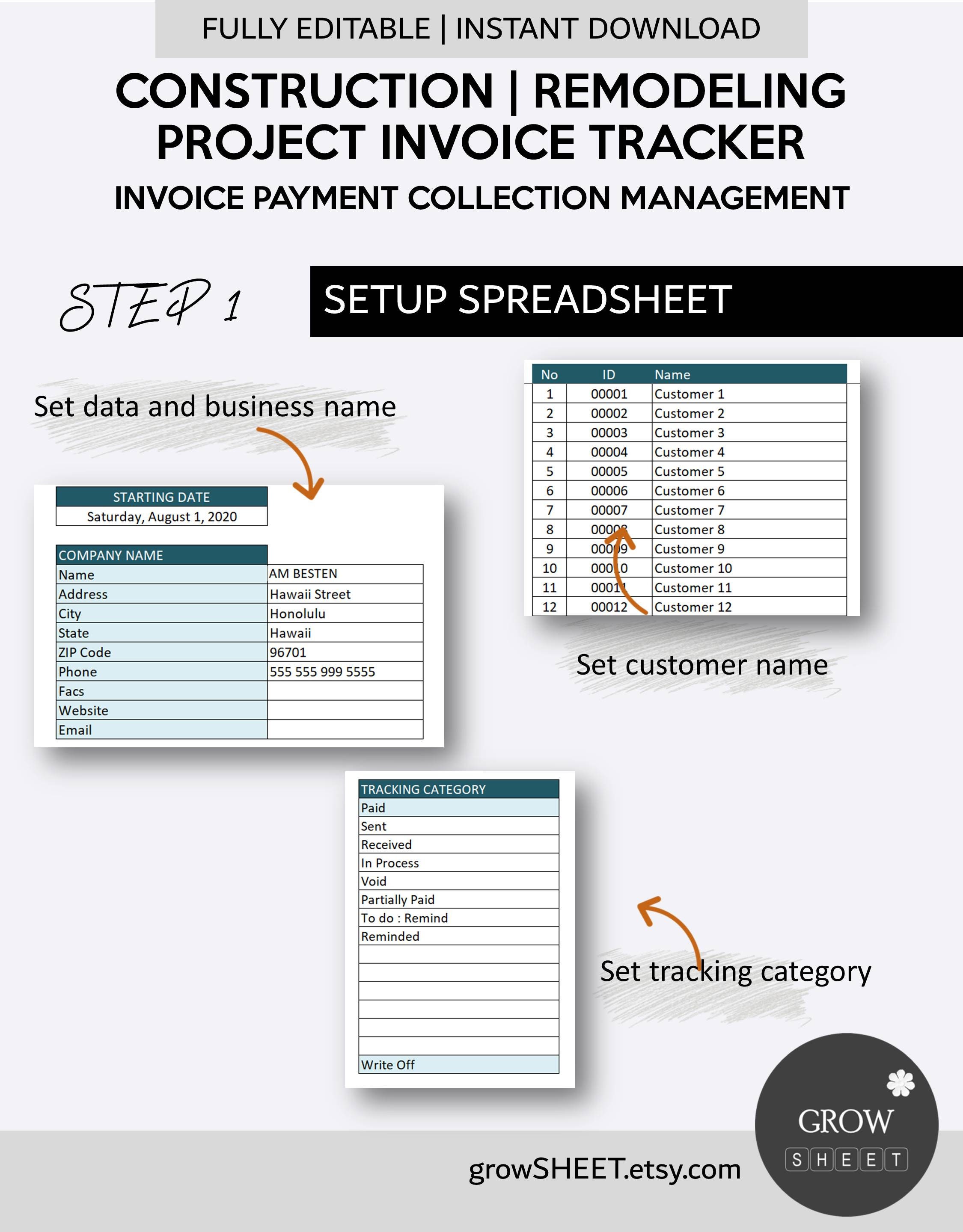 Construction Project Invoice Payment Tracker and Collection Management ...