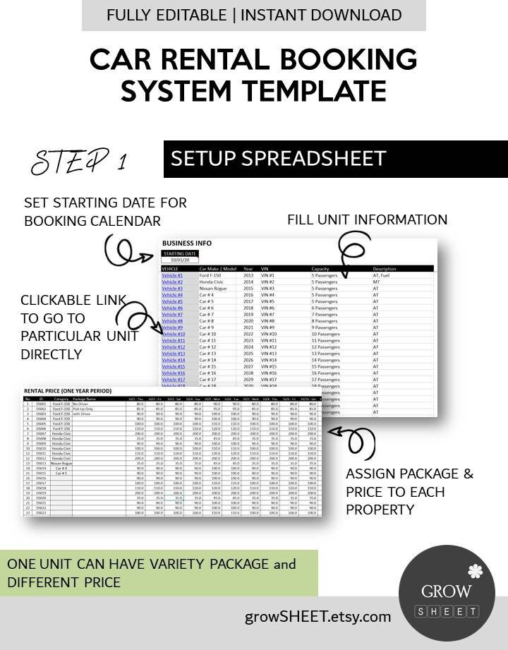 Car Rental Daily Booking Template Auto Rental Reservation Template