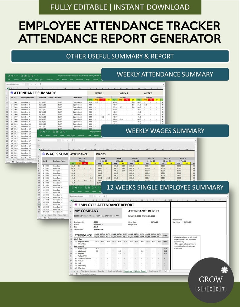 Weekly Reporting Tracker Employee Attendance Tracker and Automated Report Generator | Weekly ...