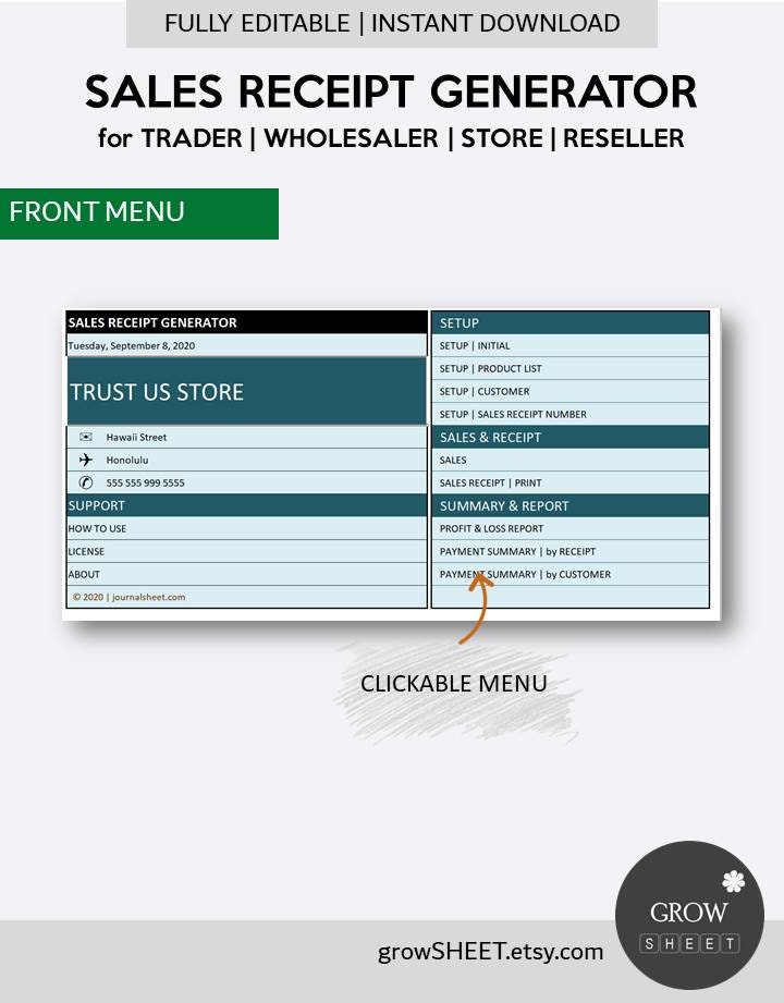 Sales Receipt Generator for Small Business Sales Receipt