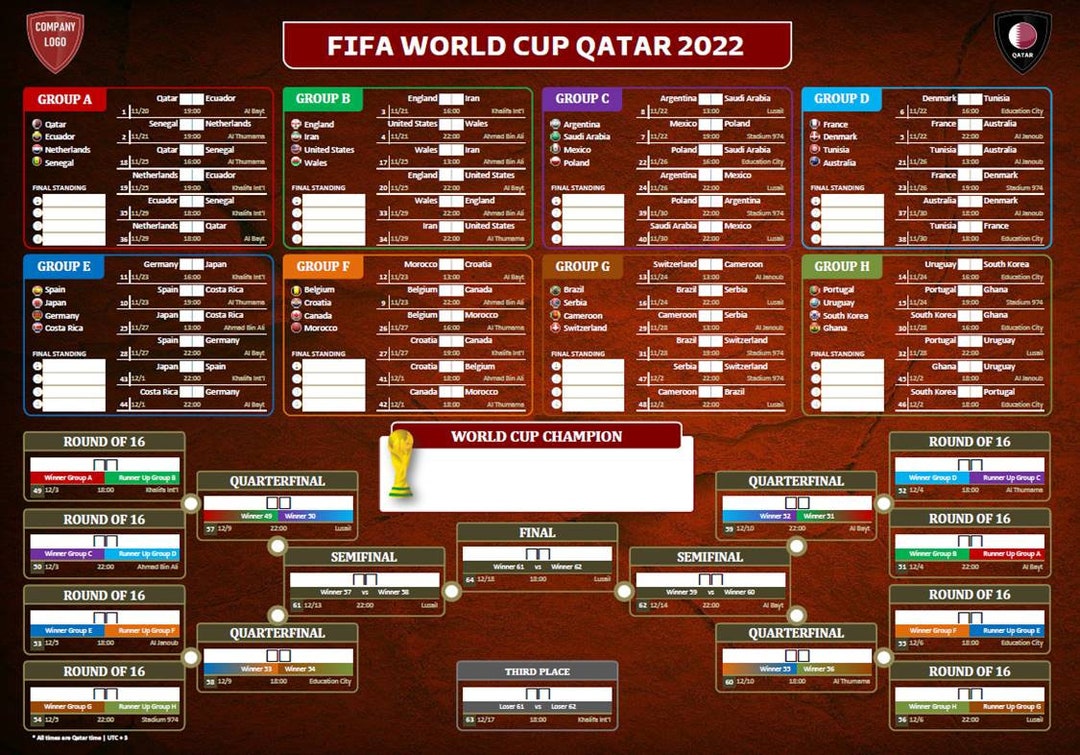 Free World Cup Schedule Printable