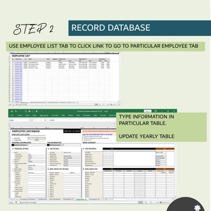 Employee Database Management System for Excel and Google Sheets | Human ...
