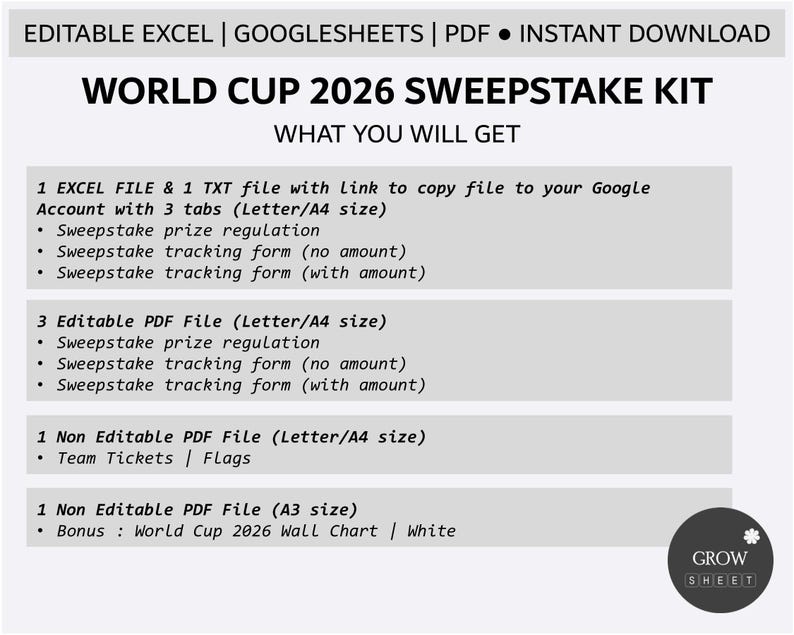 World Cup 2026 Sweepstake Kit | Football Tournament Fun Game | Printable World Cup Family and Kids Game | World Cup 2026 Game | Excel | PDF image 5