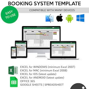 以下が含まれることがあります： スポーツコート予約システムのデジタルテンプレート。このテンプレートは、Windows、Mac、iOS、Androidなど、多くのデバイスと互換性があります。Excel、Office 365、Googleスプレッドシートで使用できます。このテンプレートは使いやすく、完全に編集可能です。画像の右下隅に「GROW SHEET」というテキストがあります。