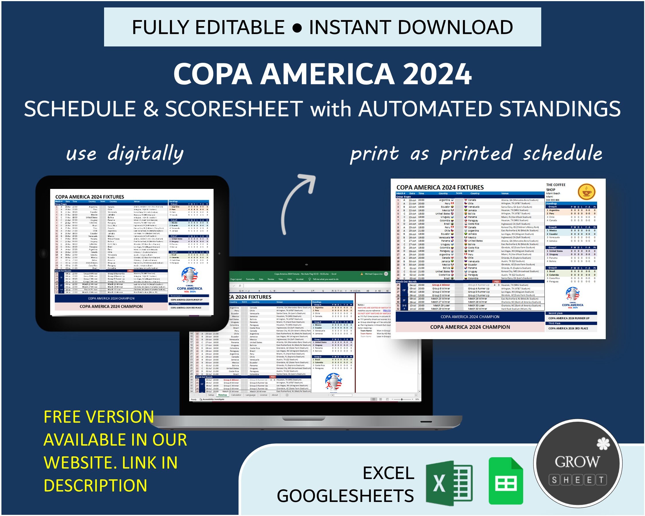 Copa America 2025 Schedule And Scoresheet With Automated, 58 OFF