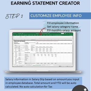 Earning Statement Generator Salary Pay Slip Template for Salaried ...