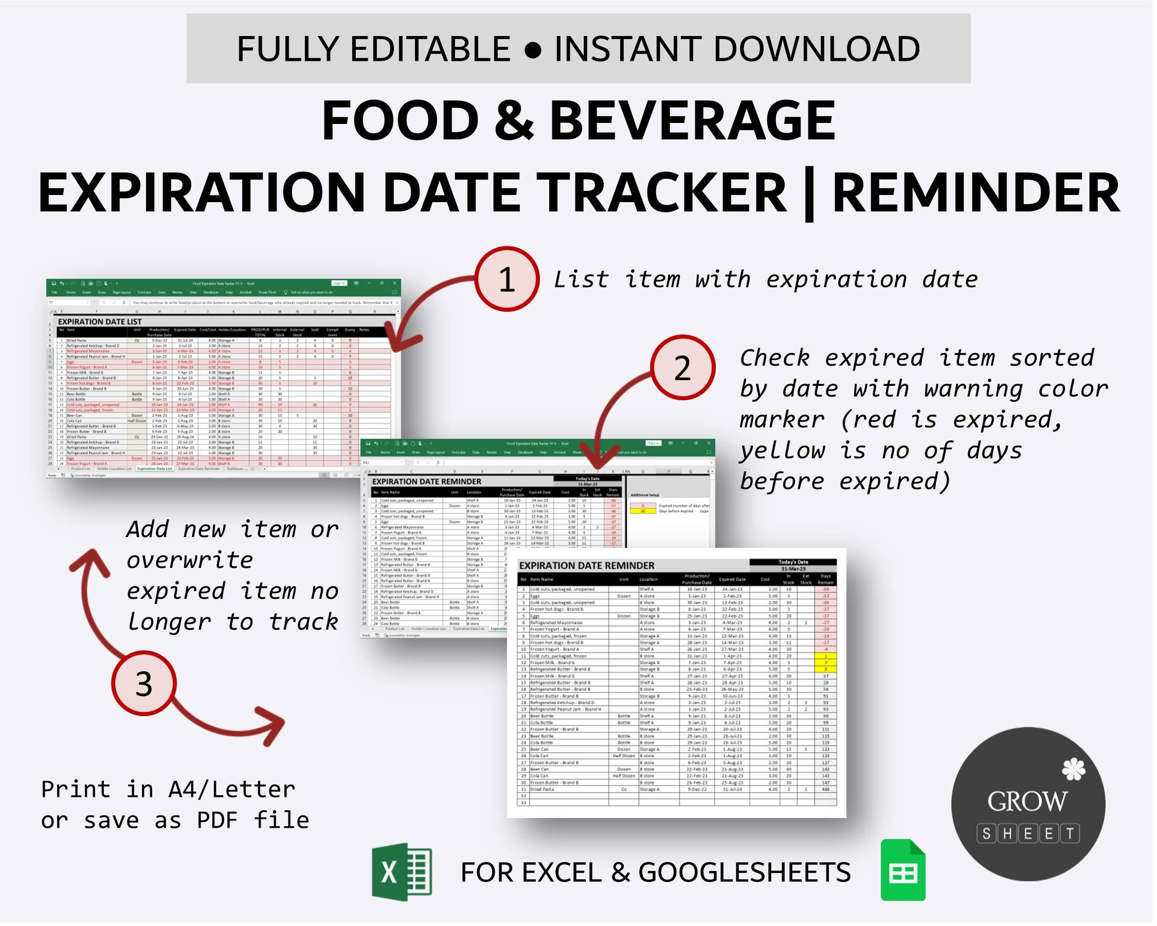 Food and Beverage Expiry Date Tracker Simple Inventory Database With