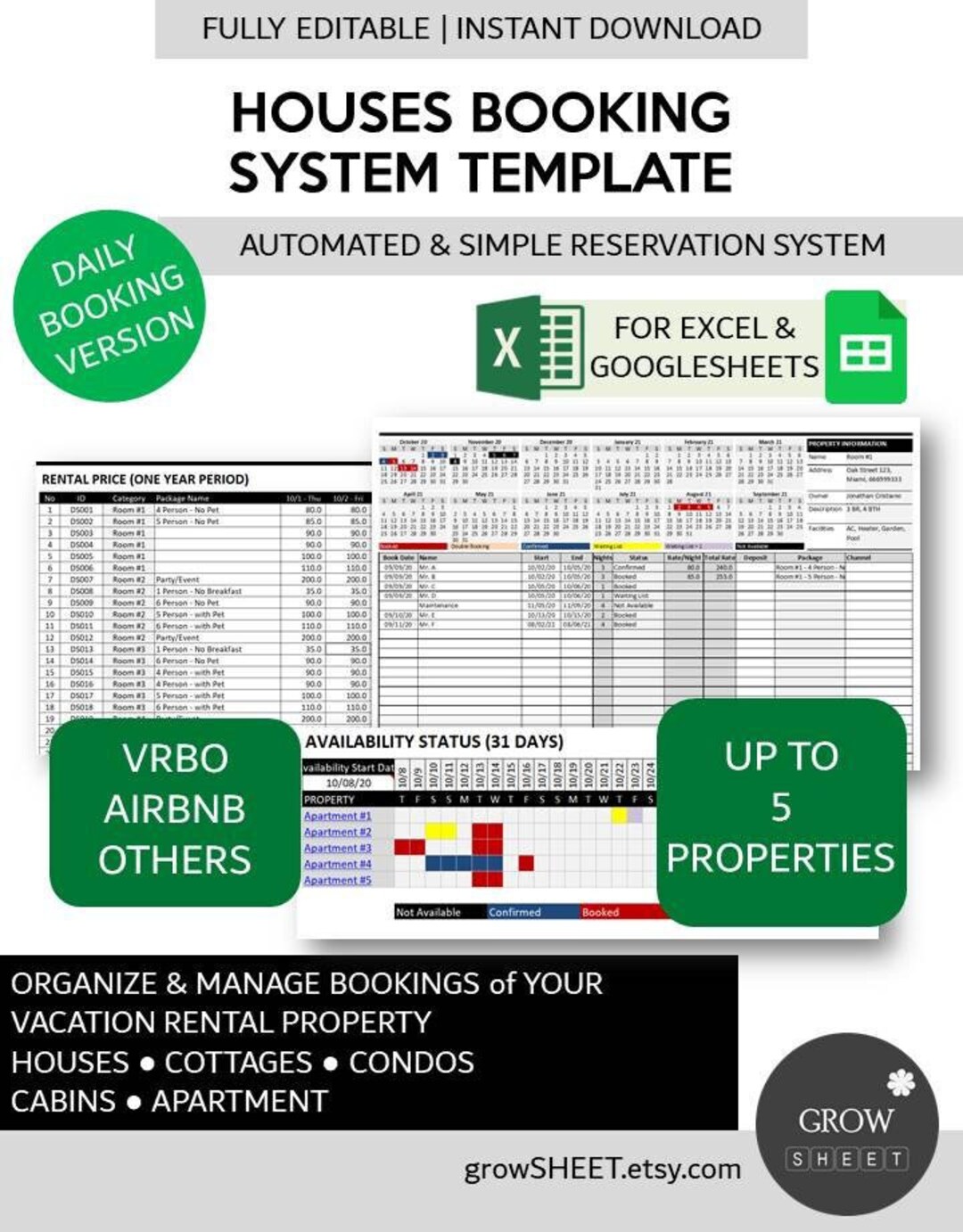 Short Term Rental House Booking System Template Vacation Houses