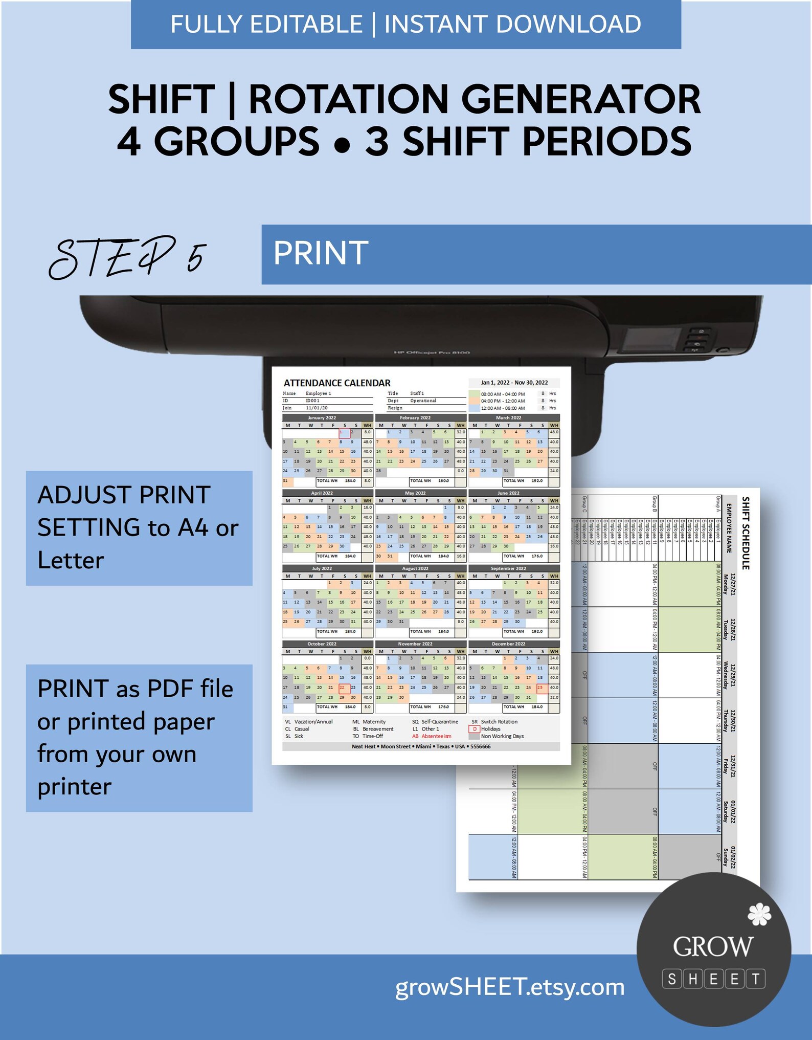 Employee Work Shift Schedule Generator | Hourly Work Scheduler ...