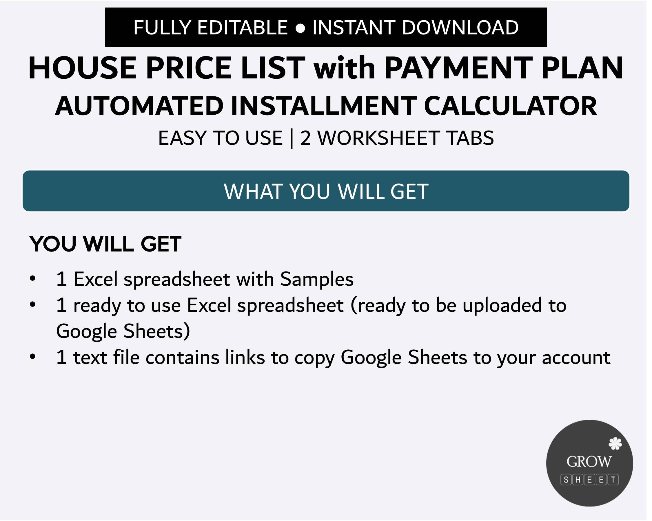 Real Estate Price List With Payment Plan Realtor Installment Price List