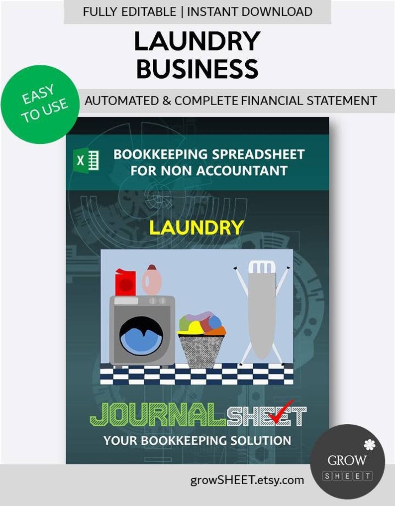 Laundry Business Bookkeeping Spreadsheet for Non Accountant Self