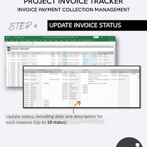 Construction Project Invoice Payment Tracker and Collection Management | Remodeling & Renovation Receivable Manager | Excel and Googlesheets image 6