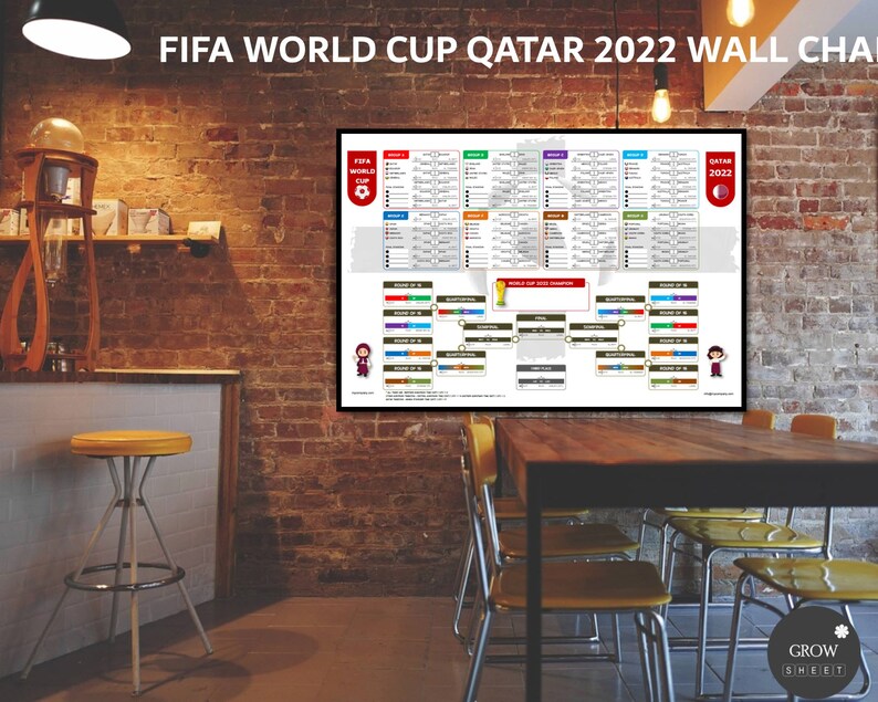World Cup Qatar 2022 Wall Chart Printable World Cup Poster Etsy UK