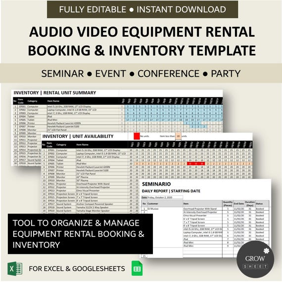 Equipment Rental Excel Template