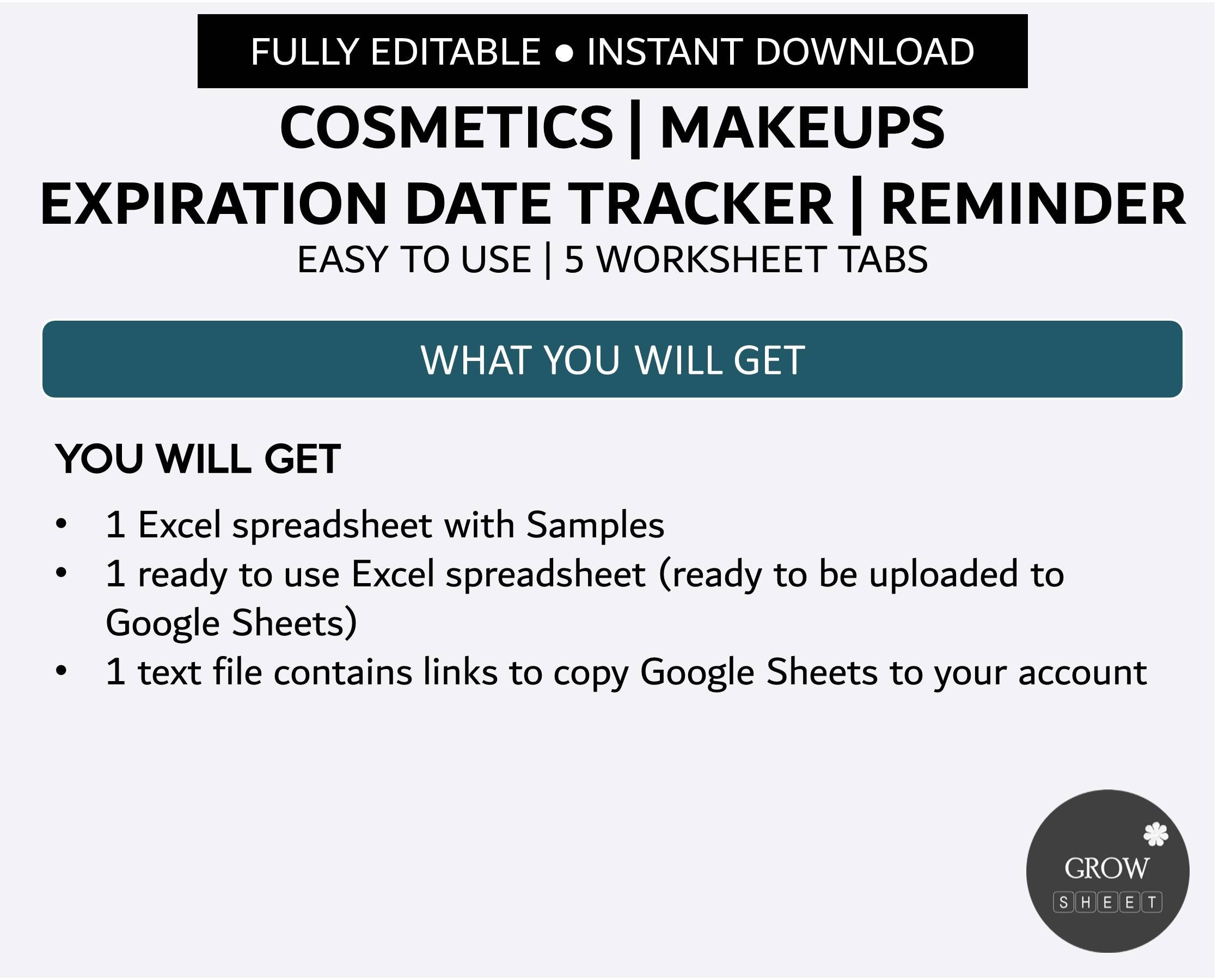 Cosmetics Expiry Date Tracker Simple Makeups Inventory Database With Expiration Date Reminder