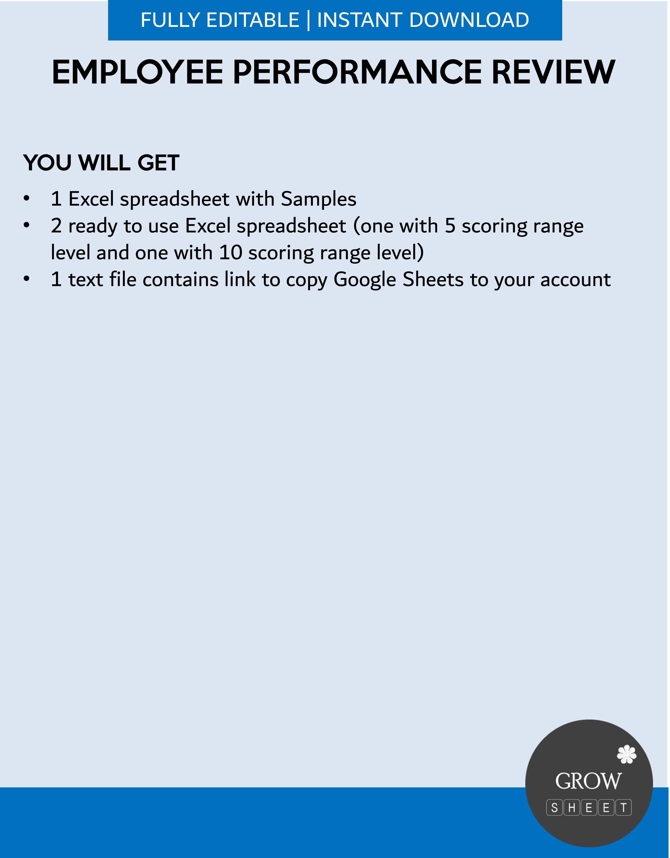 Review Log Employee Performance Review Template With Database | Performance ...