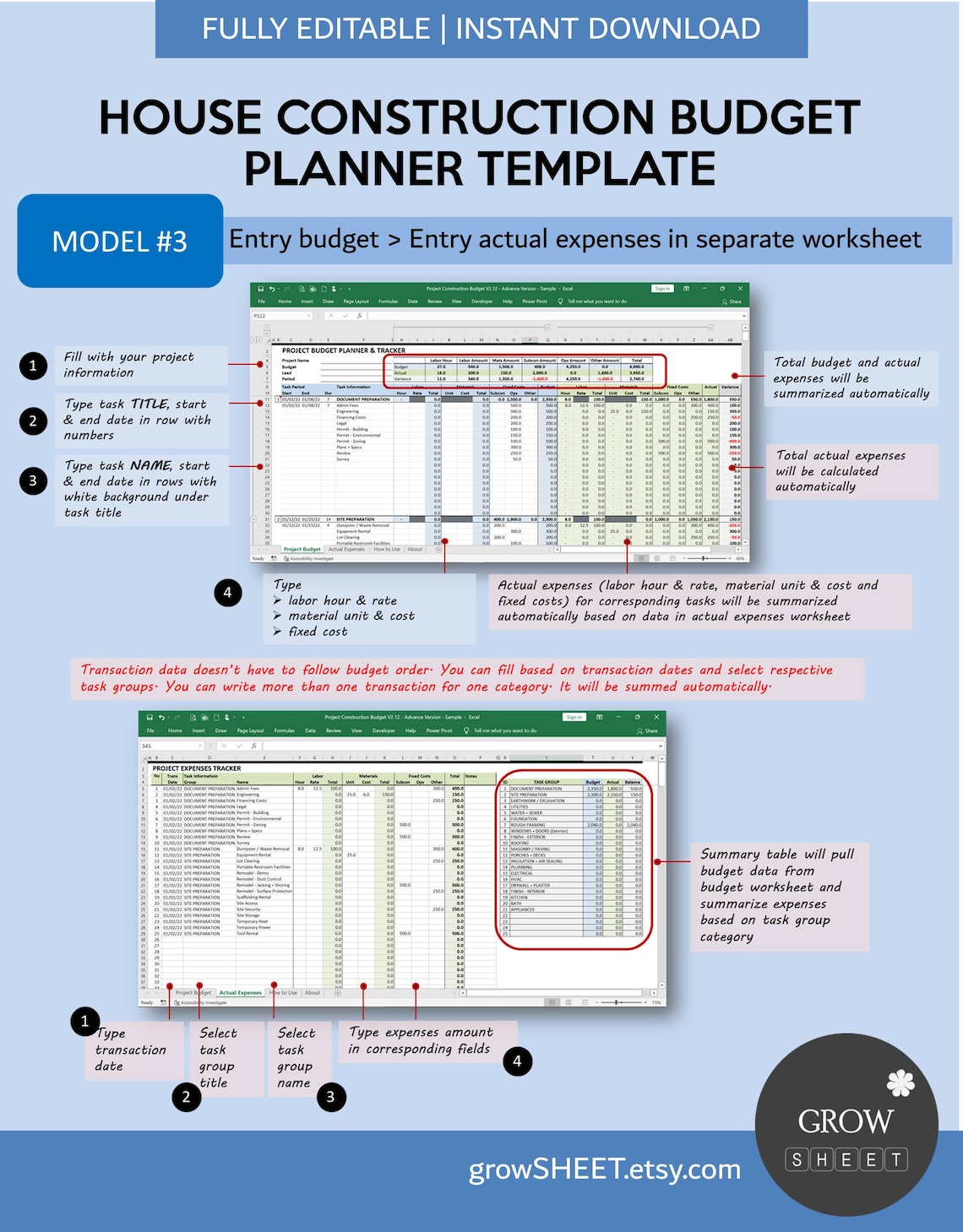 House Construction Budget Template | New House Remodeling Cost Estimate ...