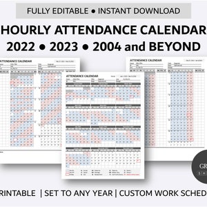 Unl 2023 2024 Calendar Employee Attendance Calendar 2022 2023 2024 And Beyond | Etsy Australia