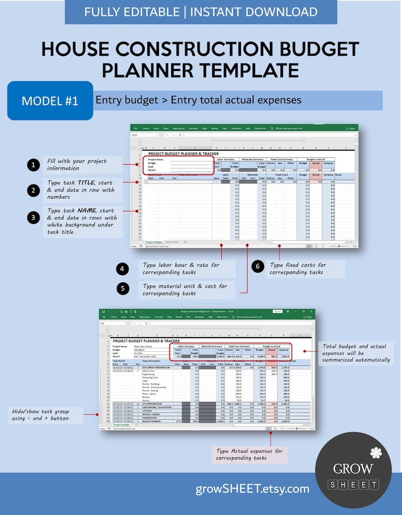House Construction Budget Template | New House Remodeling Cost Estimate ...