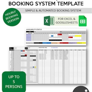Private Teacher Reservation Template | Courses Hourly Booking Spreadsheet | Private Coach Reservation Tracker for Excel and Googlesheets