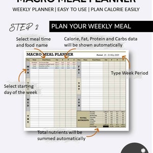 printable macro meal planner template