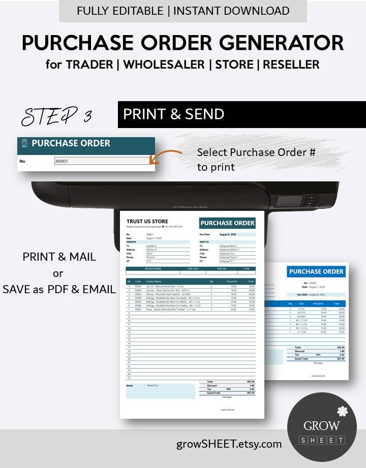 Purchase Order Generator for Trading Companies| Purchase Order Template ...