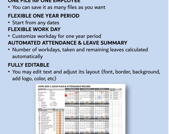 Unl 2023 2024 Calendar Employee Attendance Calendar 2022 2023 2024 And Beyond | Etsy Australia