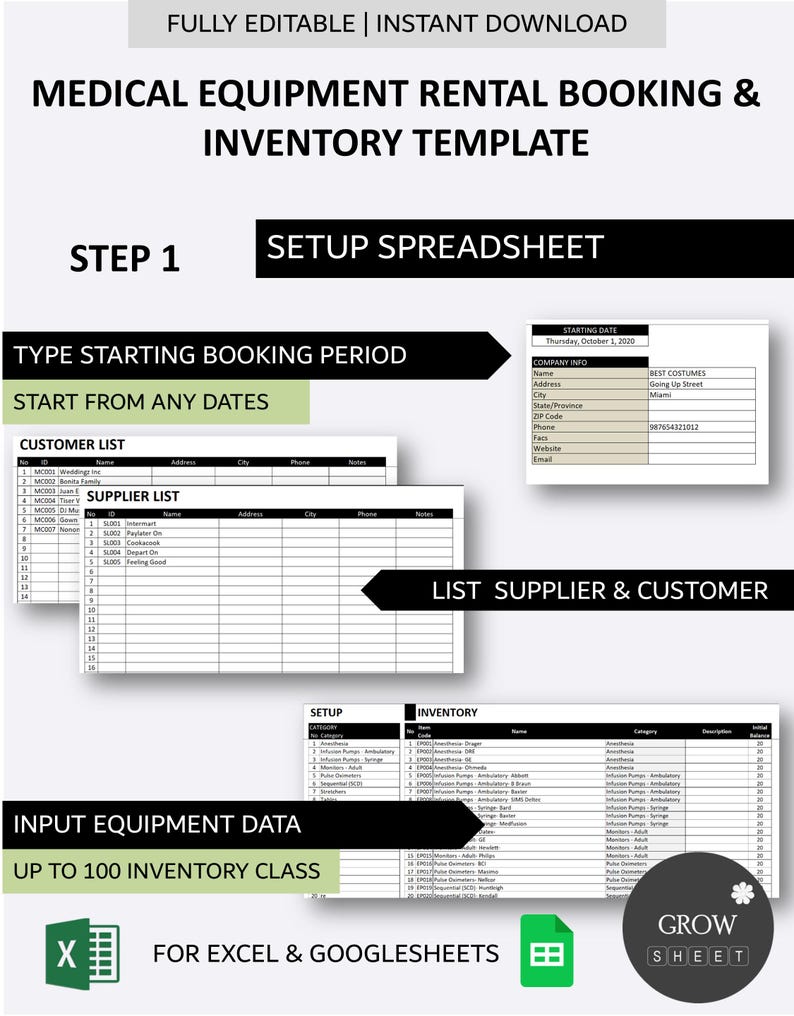 Medical Rental List Format Medical Equipment Rental Business Booking and Inventory Management ...