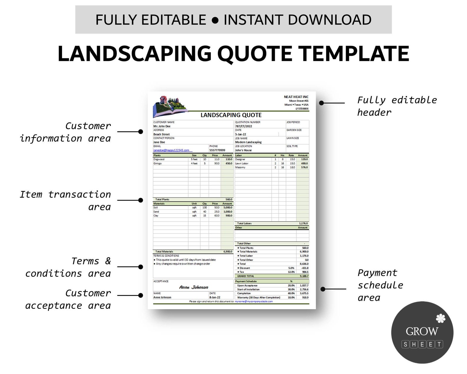 Printable Landscaping Quote Template for Excel and Google Sheets Home Printable Landscaping Quote Template for Excel and Google Sheets Home