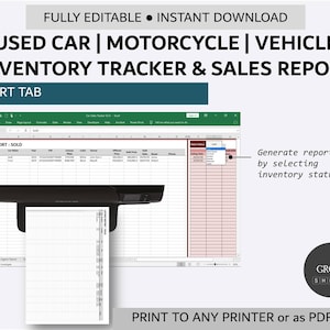 Used Car Inventory and Sales Tracker Vehicle Listing Management Simple Inventory Database Excel Google Sheets image 4