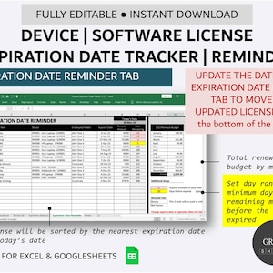 Employee Software License Expiry Date Tracker | Simple Inventory ...