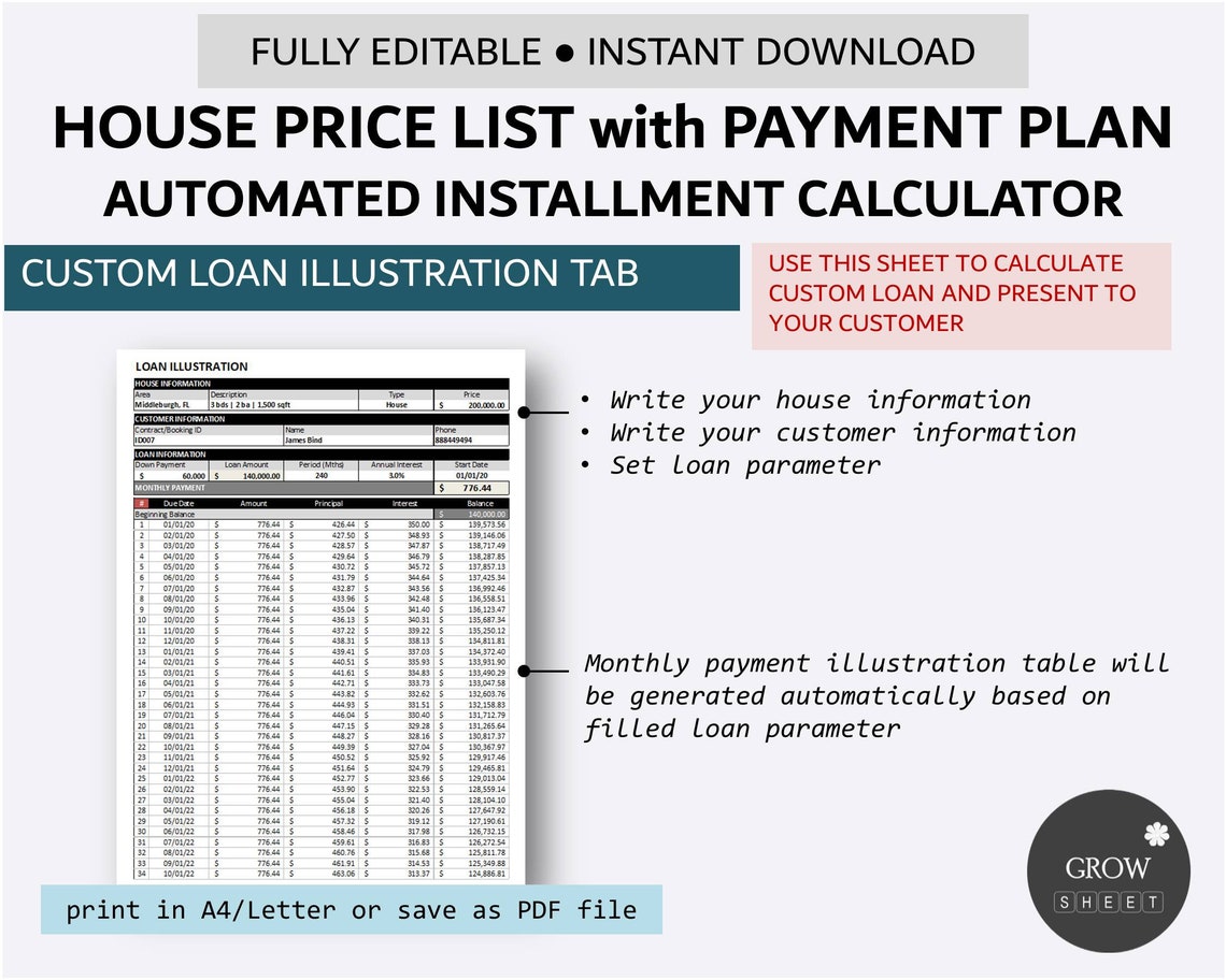 Real Estate Price List With Payment Plan Realtor Installment Price List