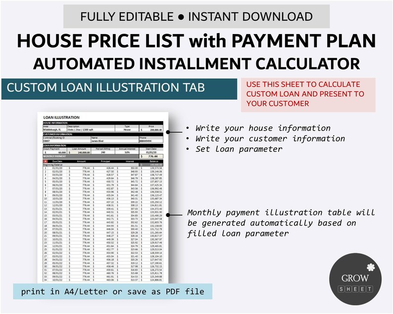 Real Estate Price List With Payment Plan Realtor Installment Price List House for Sale Monthly