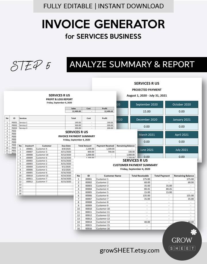 Invoice Generator for Services Business Excel Invoice Template for ...